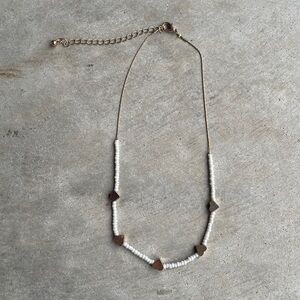White and Gold Heart Necklace